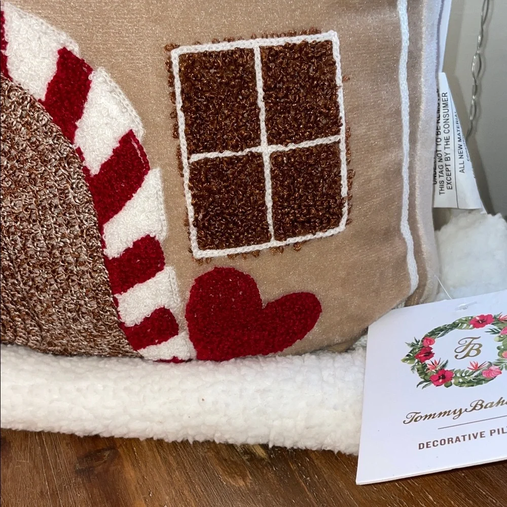 Tommy Bahama Festive Gingerbread House Pillow